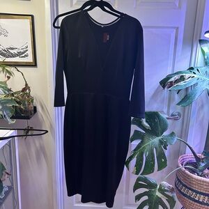 Chic Long Sleeve Mesh Cutout Bodycon Dress